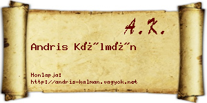 Andris Kálmán névjegykártya