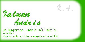 kalman andris business card